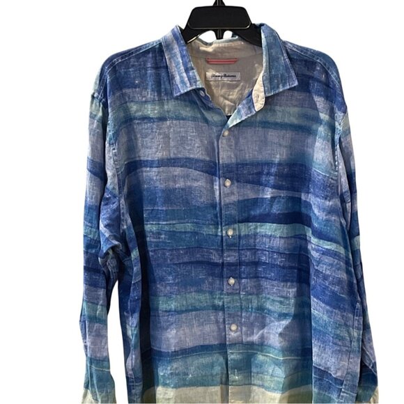 Tommy Bahama Men Linen Shirt Beach Multicolor Button Down Size XL Travel Casual - Picture 4 of 13